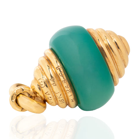 Chrysoprase Fluted Gold Charm, by Van Cleef & Arpels