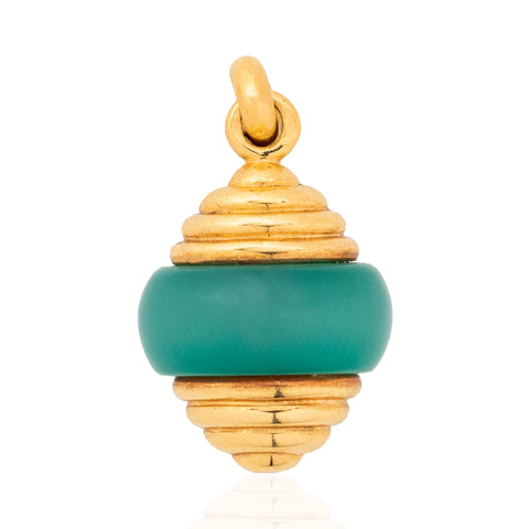 Chrysoprase Fluted Gold Charm, by Van Cleef & Arpels