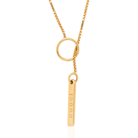Gold Lariat Necklace, by Gucci