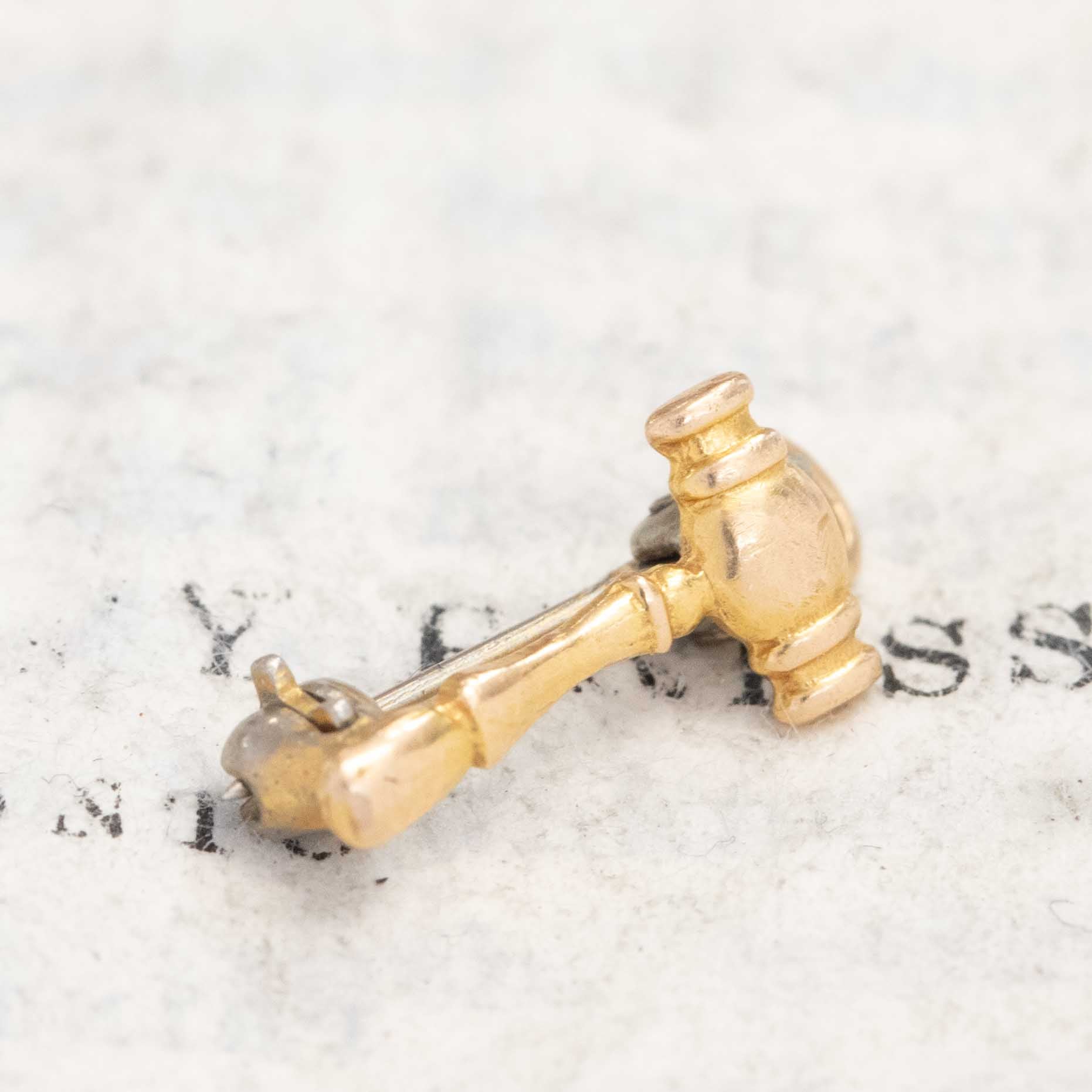 Vintage Gavel Brooch Charm