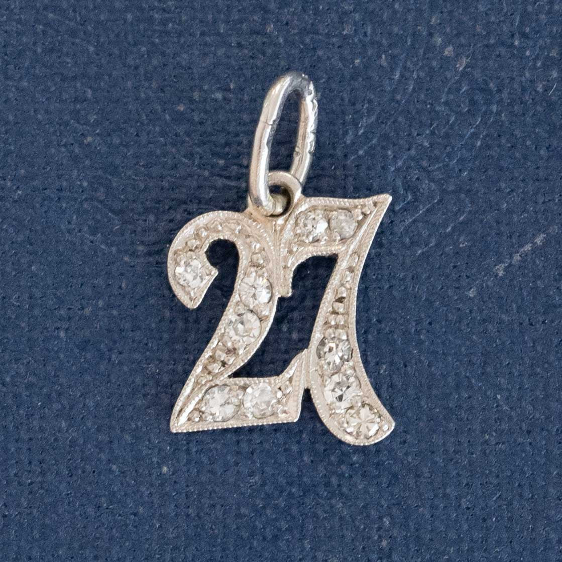 Vintage Diamond "27" Charm