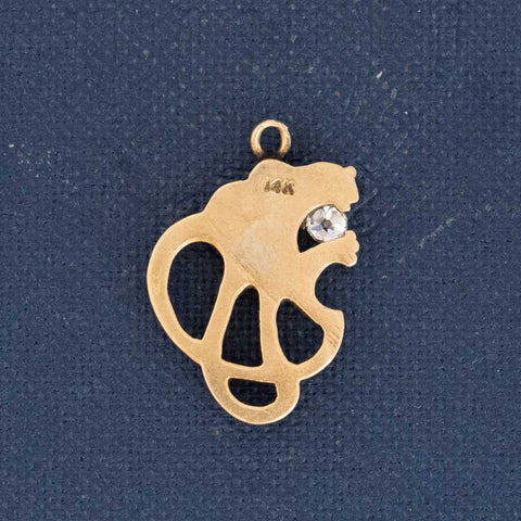 Vintage Diamond Lion Charm