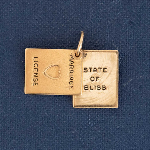 Vintage Marriage License Charm
