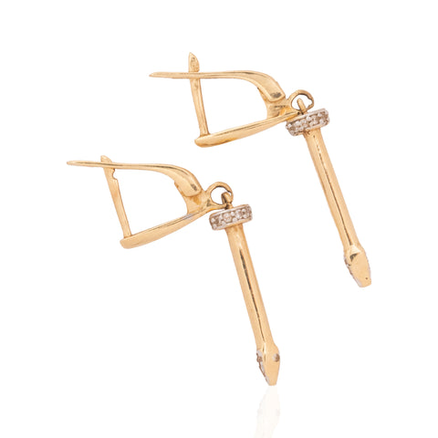 Vintage Diamond Nail Drop Earrings