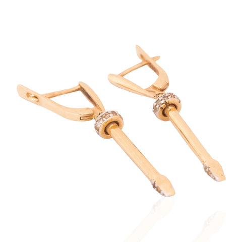 Vintage Diamond Nail Drop Earrings
