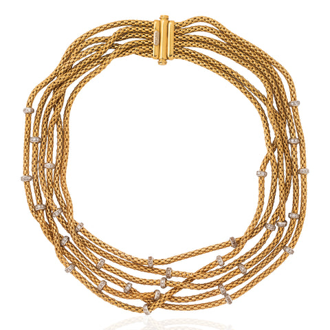 Vintage Diamond Bib Bracelet & Necklace Set, by Fope