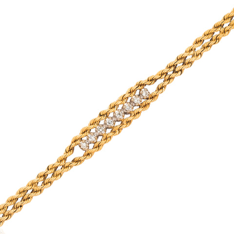 Vintage Diamond Rope Chain Bracelet