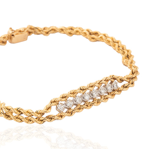 Vintage Diamond Rope Chain Bracelet