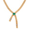 Vintage Diamond & Emerald Ribbon Drop Necklace, French