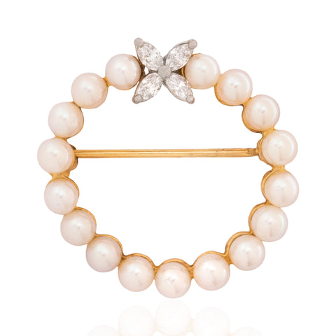 Vintage Diamond & Pearl Brooch, by Tiffany & Co.