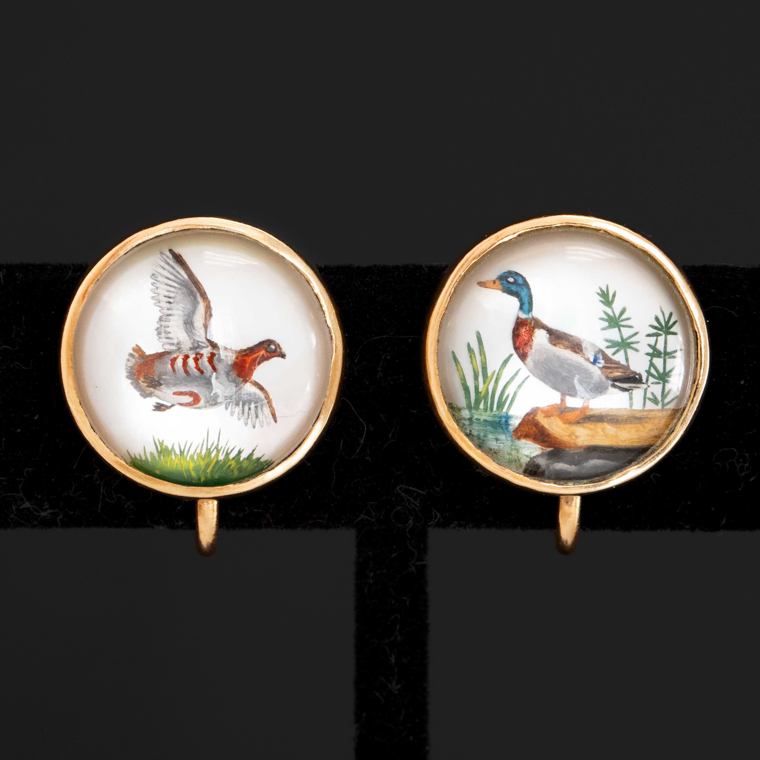 Vintage Essex Crystal Duck Clip-On Earrings