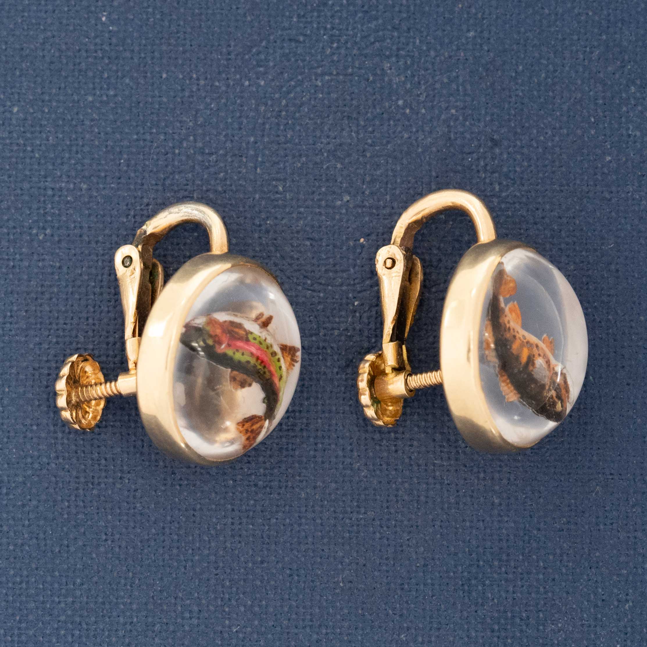Vintage Essex Crystal Fish Clip-On Earrings