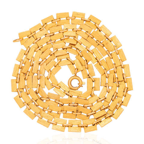 Vintage Flat Square Link Chain Necklace