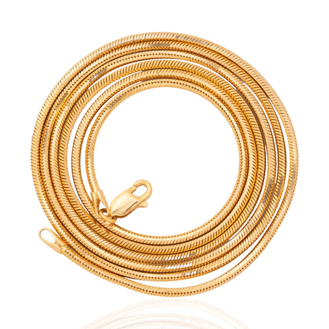 Vintage Long Snake Chain Necklace, Italian