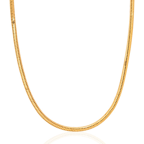 Vintage Long Snake Chain Necklace, Italian
