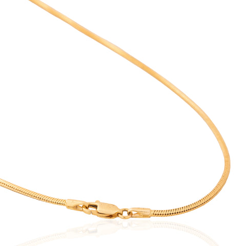Vintage Long Snake Chain Necklace, Italian