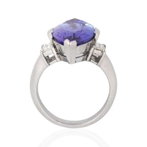 7.04ctw Vintage Tanzanite & Diamond Ring