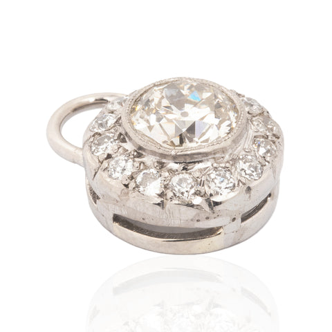 1.25ctw Vintage Old European Cut Diamond Cluster Pendant