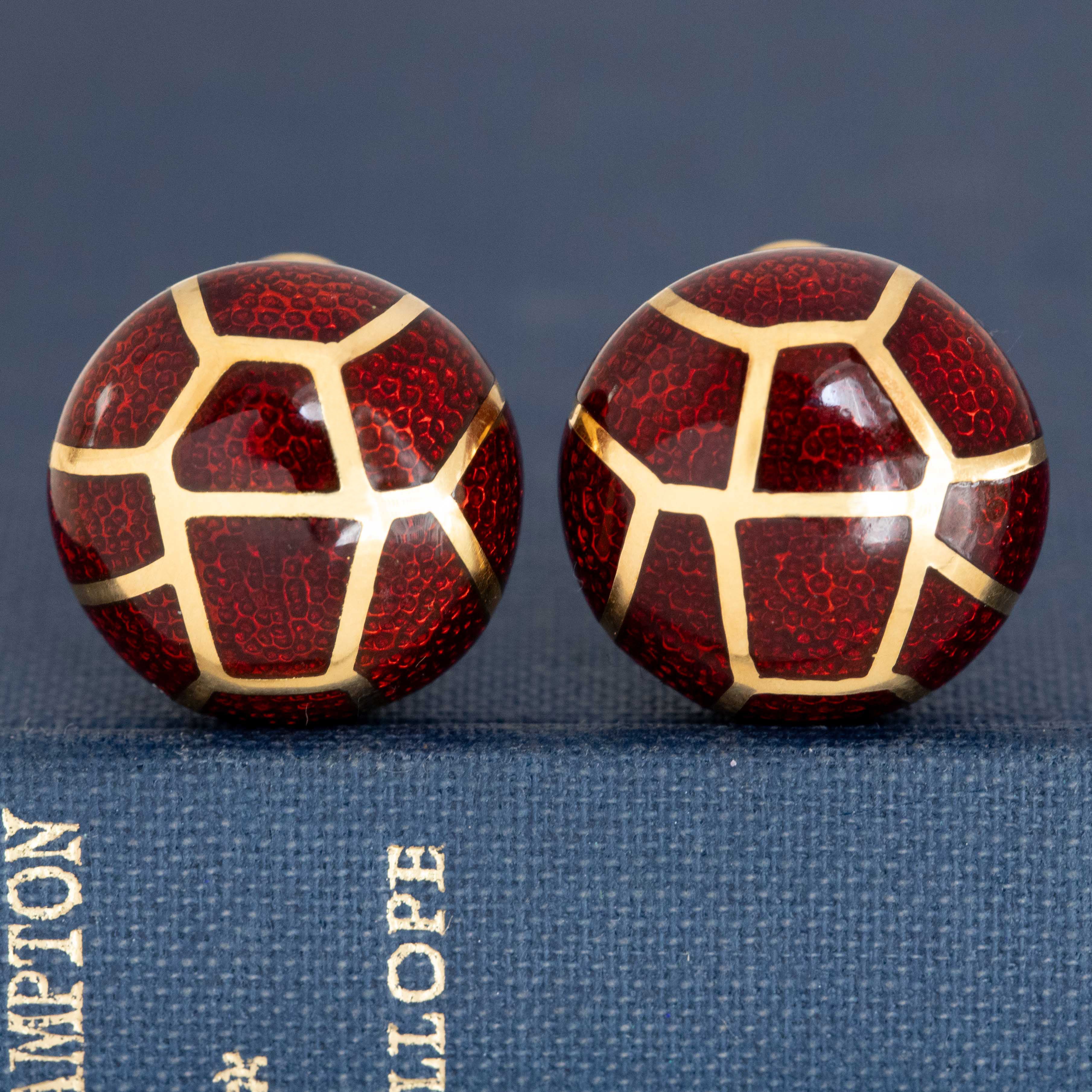 Vintage Red Enamel Clip-On Earrings, by Angela Cummings for Tiffany & Co.