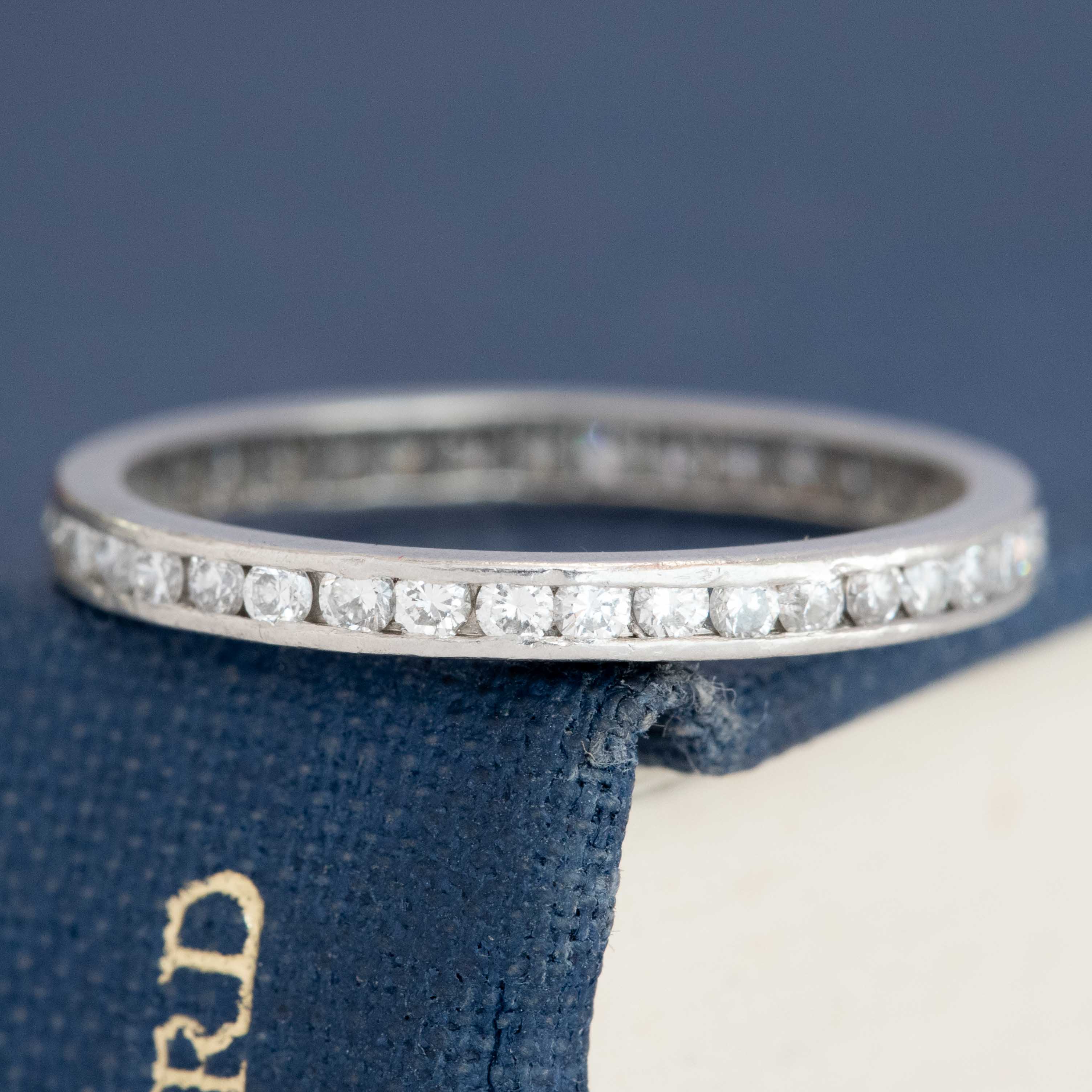 Vintage Tiffany round brilliant cut diamond eternity band