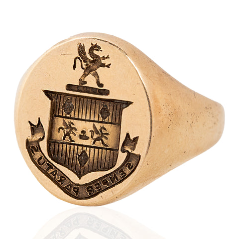 Vintage "Sempre Paratus" Signet Ring, by Tiffany & Co.