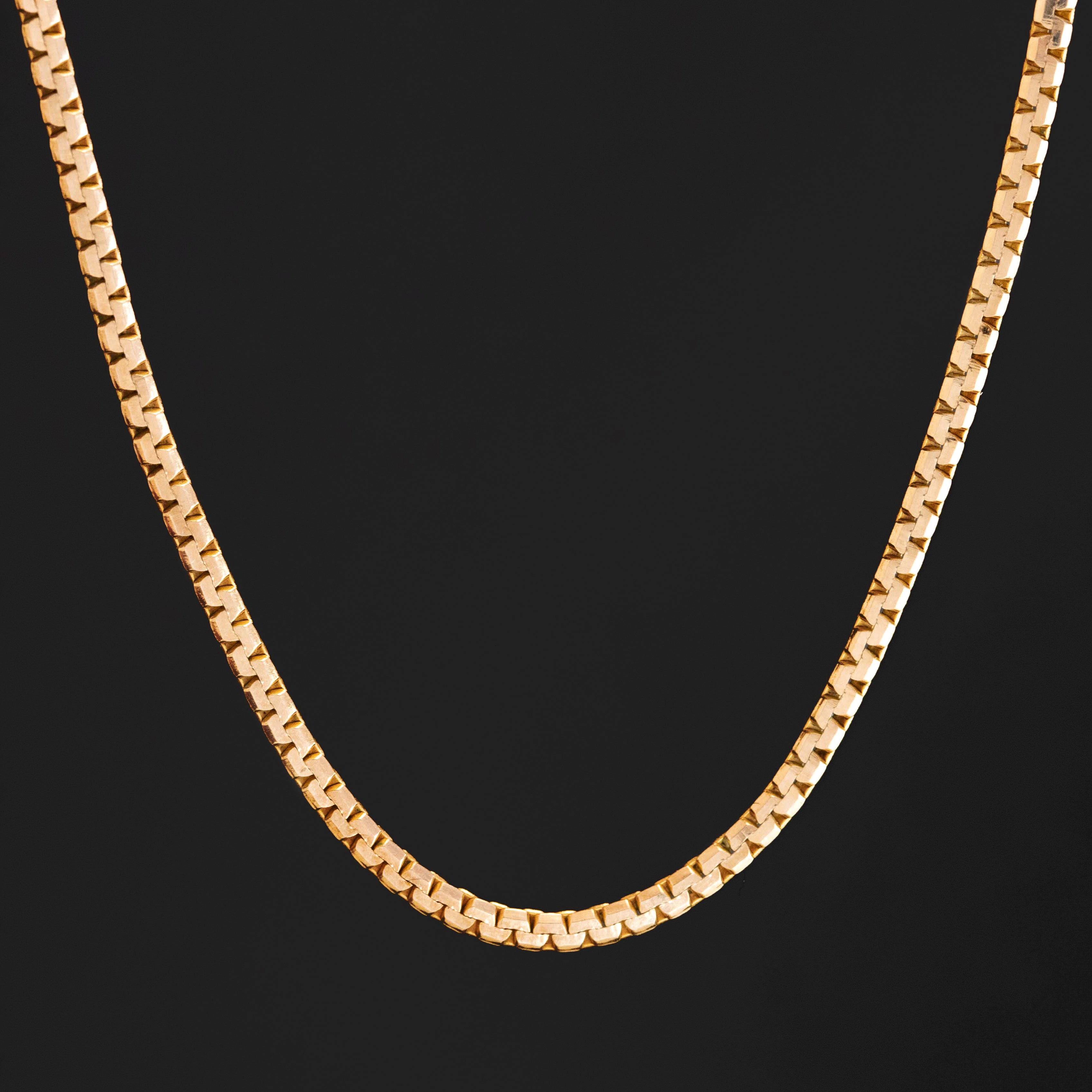 Vintage serpentine chain necklace in 18K yellow gold