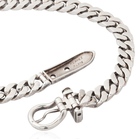 Vintage Silver Buckle Necklace, by Hermes Paris