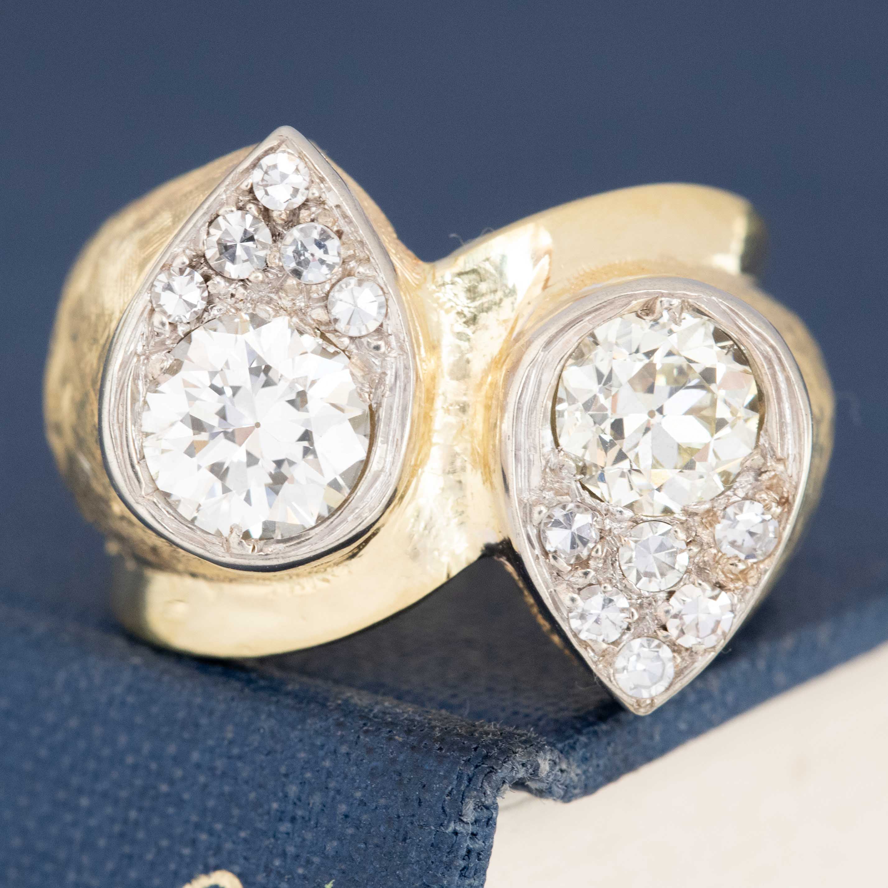 2.03ctw Vintage Old European Cut Diamond Cluster Ring