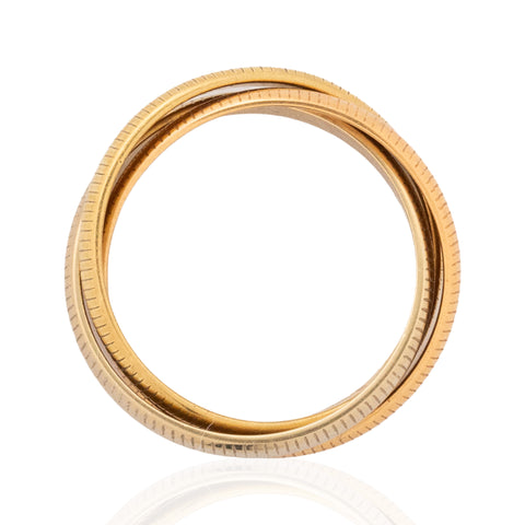 Vintage Triple Gold Fluted Rolling Ring, by Cartier
