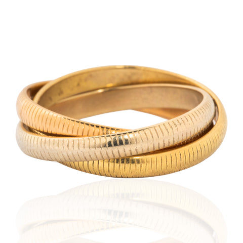 Vintage Triple Gold Fluted Rolling Ring, by Cartier