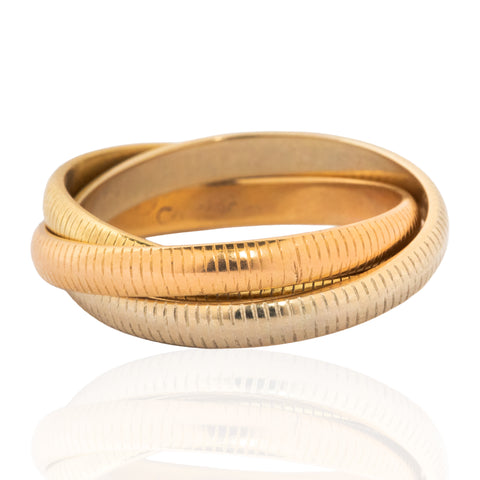 Vintage Triple Gold Fluted Rolling Ring, by Cartier
