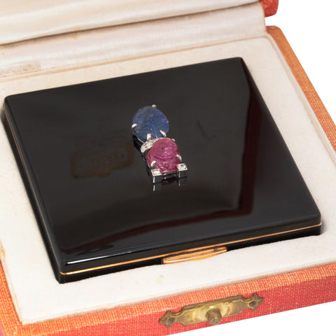 RARE Art Deco "Tutti Frutti" Vanity Case/Compact, by Cartier Paris