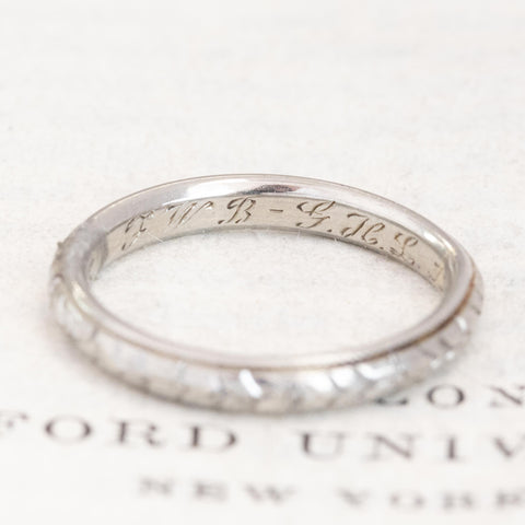 Vintage Floral Etched Wedding Band