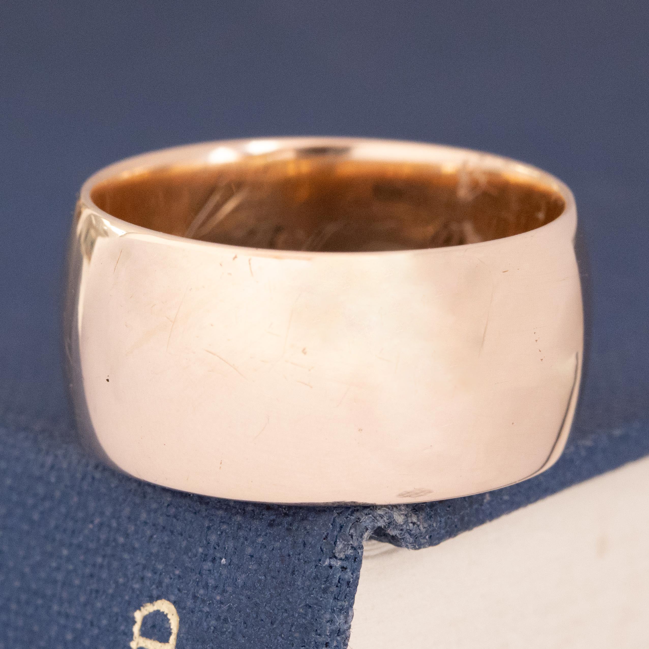 Victorian 14kt rose gold wide band circa 1883