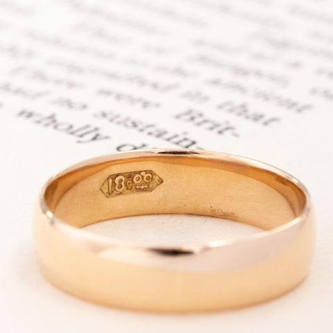 Antique Rose Gold Wedding Band, 5.20mm