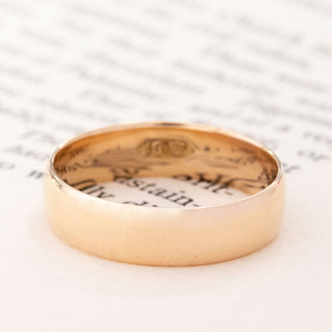 Antique Rose Gold Wedding Band, 5.20mm