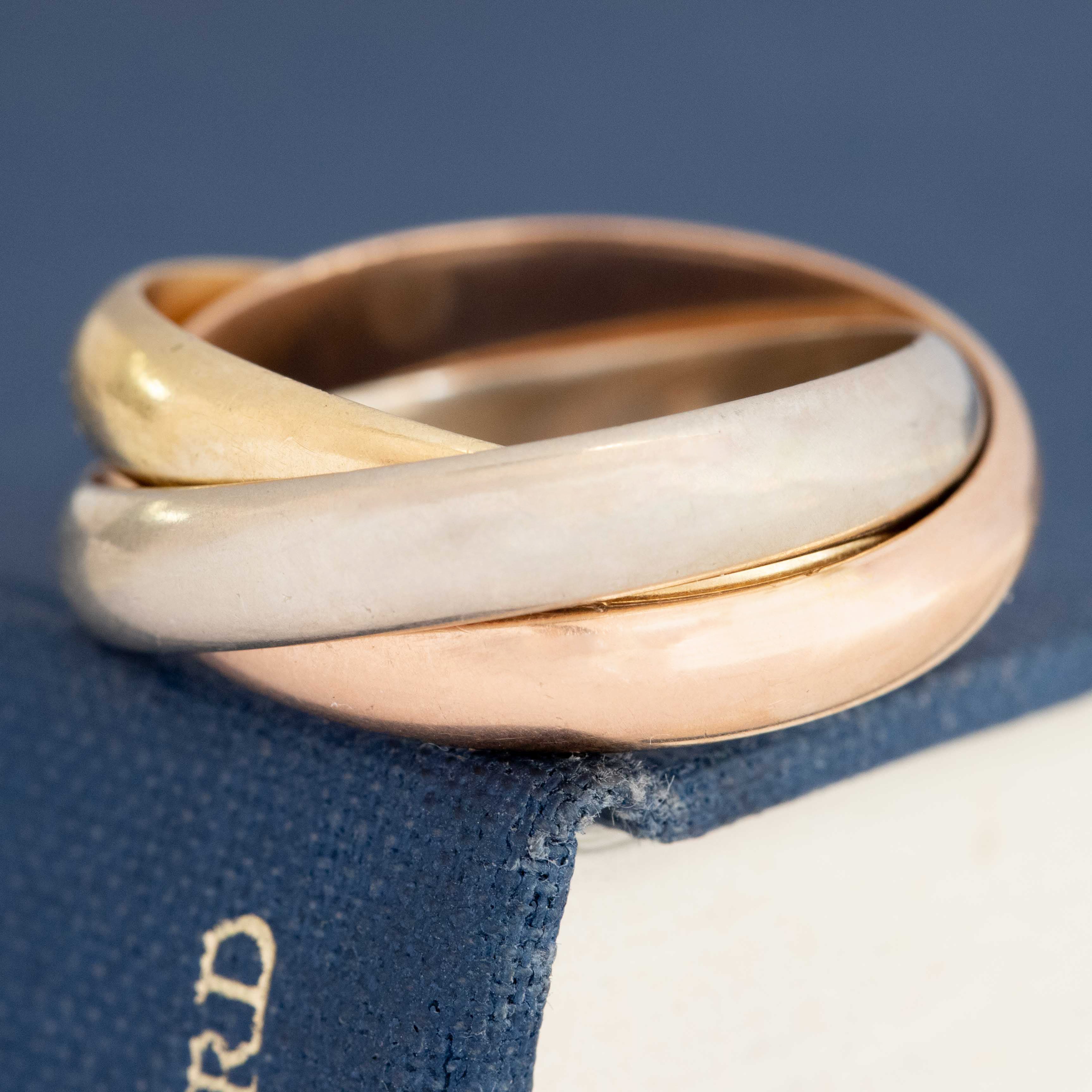 Vintage Cartier wide Trinity rolling ring, French made