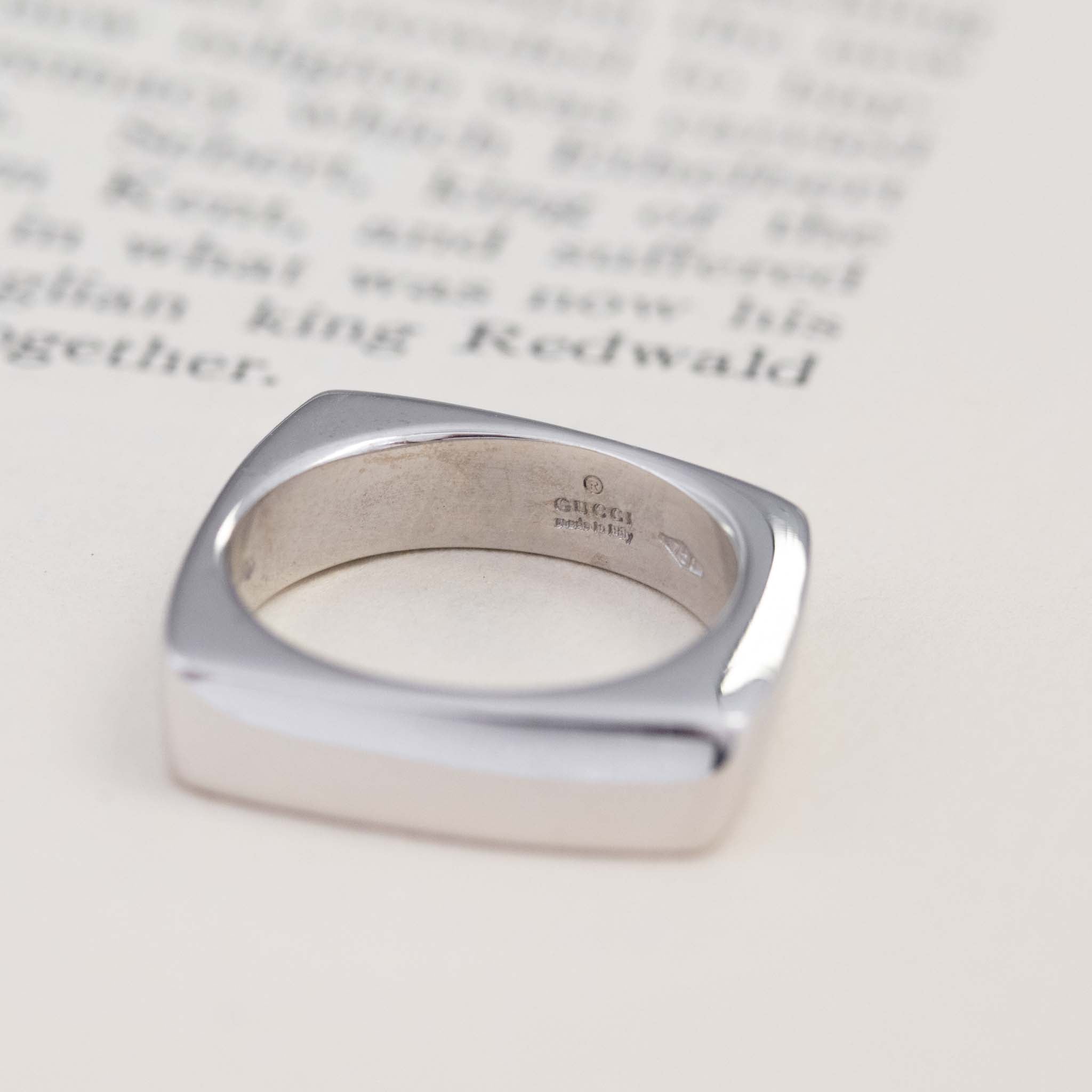 Abstract White Gold Band by Gucci