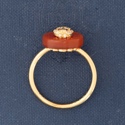 Diamond & Sardonyx Ladybug Ring