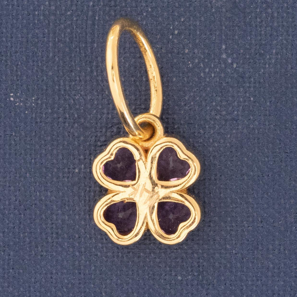 Amethyst Four Leaf Clover Charm