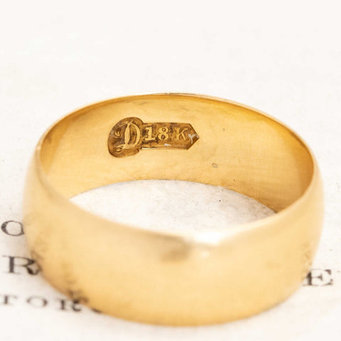 Antique 18kt Wide Band, 6.85mm
