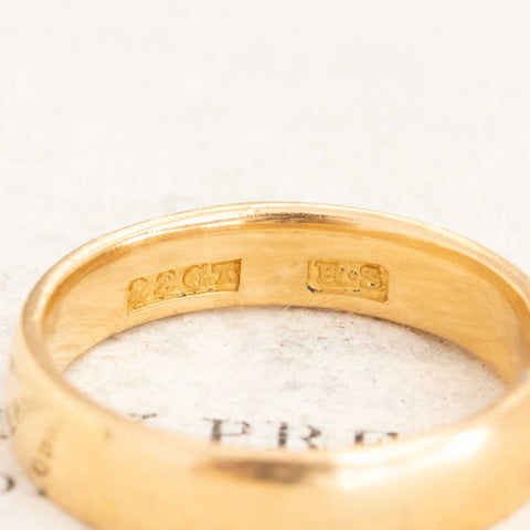 Antique 22kt Wedding Band, 4.4mm