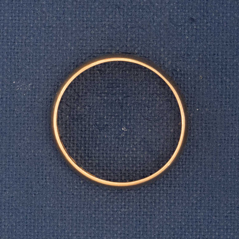 Side view of Simple and timeless 22kt gold antique wedding band for collectors.