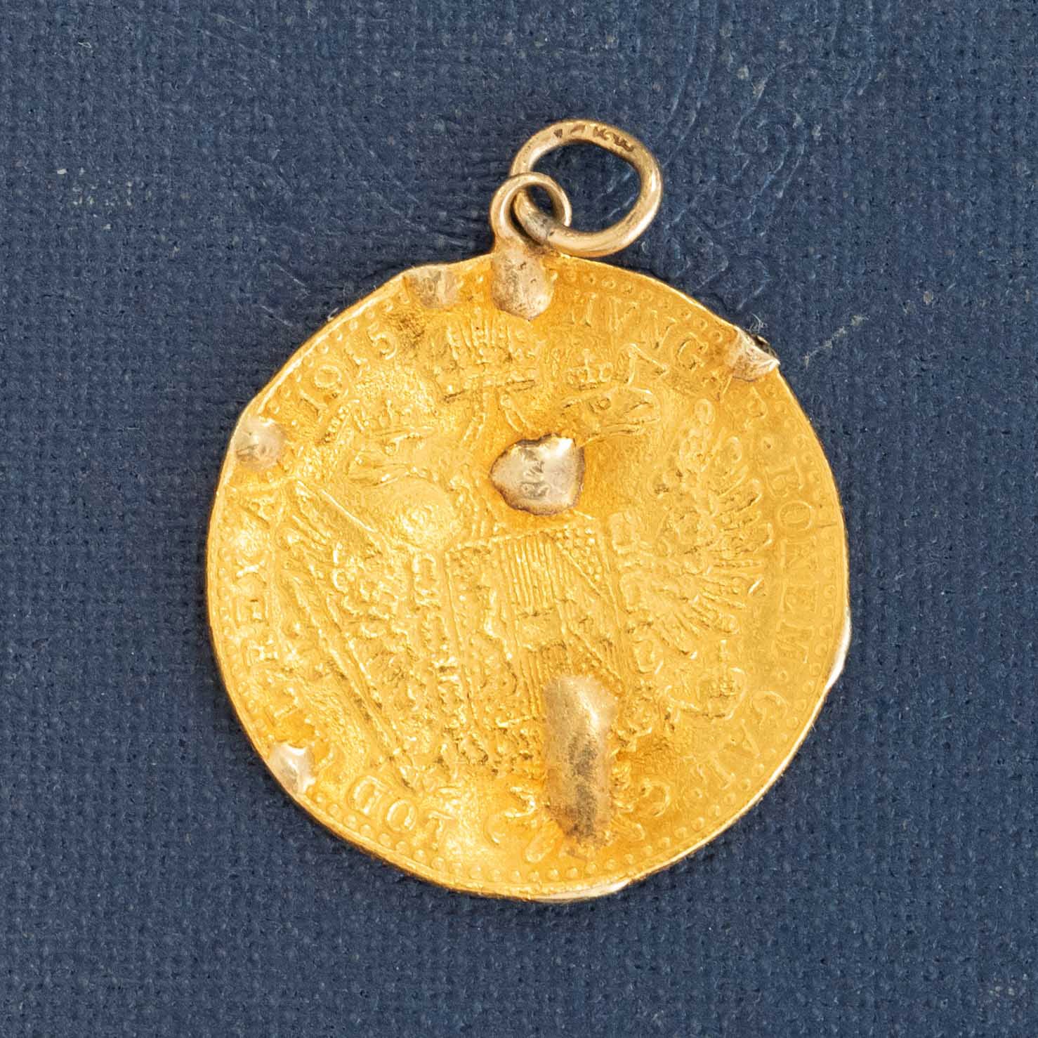 Antique 23kt 1 Ducat Coin Pendant, circa 1915