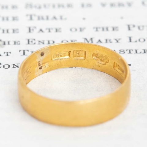 Antique 23kt Wedding Band, Swedish