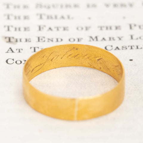 Antique 23kt Wedding Band, Swedish