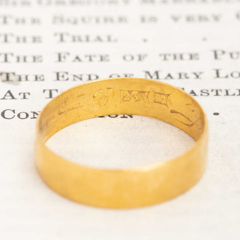 Antique 23kt Wedding Band, Swedish