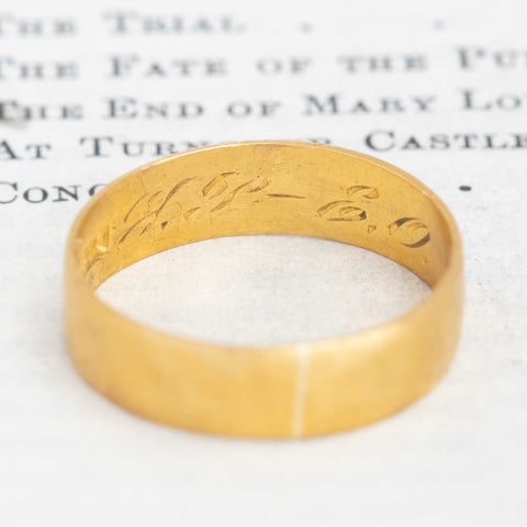 Antique 23kt Wedding Band, Swedish