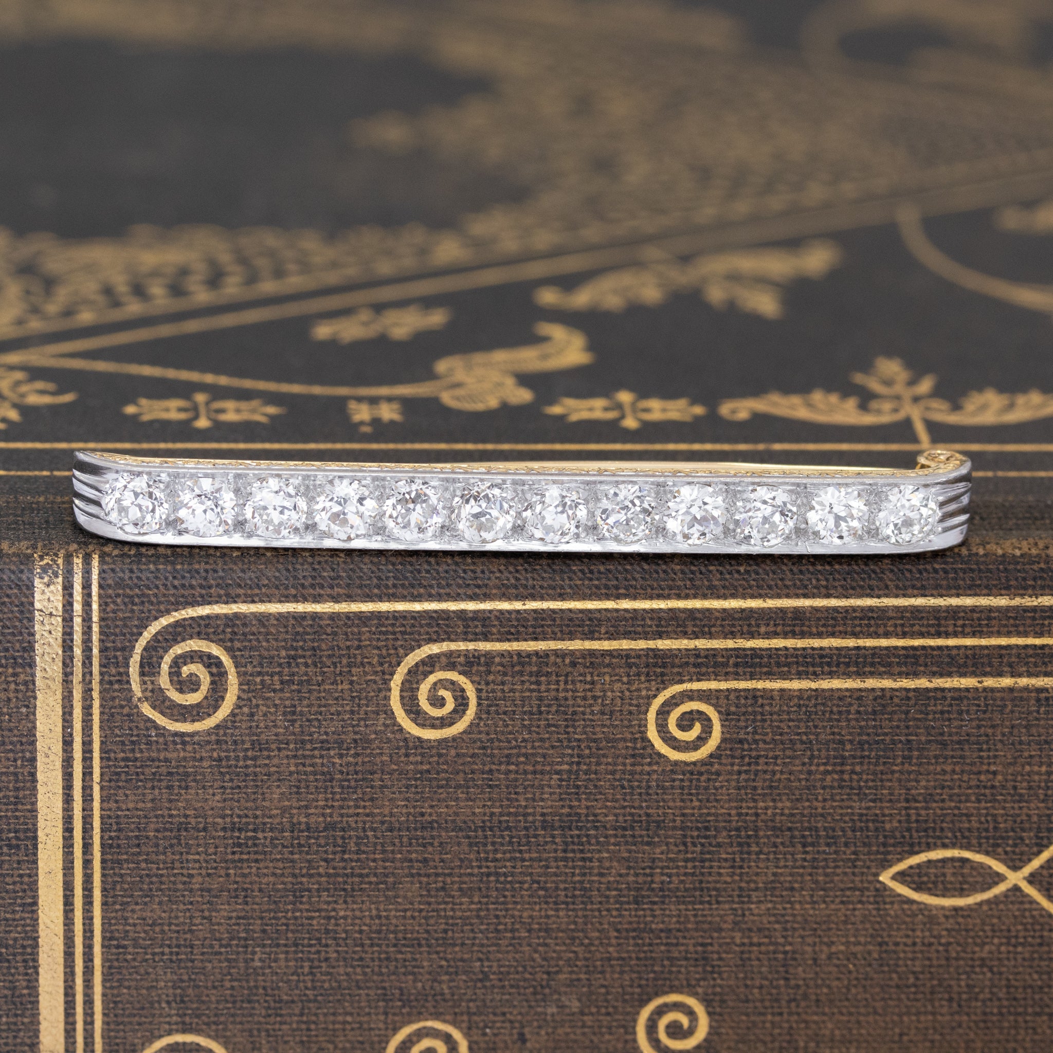 3.00ctw Antique Old European Cut Diamond Pin by Bailey Banks & Biddle