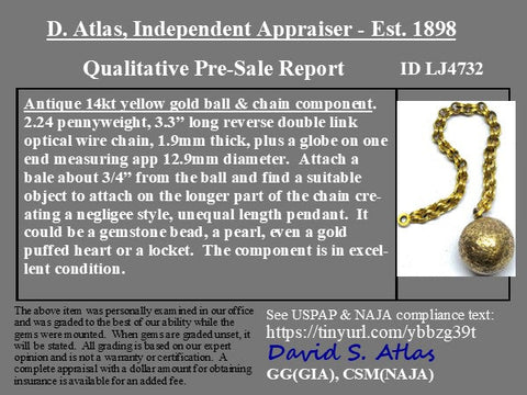 Antique "Ball and Chain" Drop Pendant